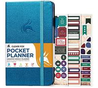 Clever Fox Planificateur de poche hebdomadaire, planificateur mensuel non daté et calendrier, parfait pour sac à main, 9,4 x 17 cm (bleu mystique)