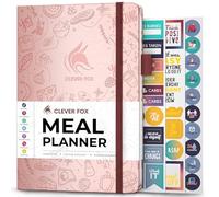 Clever Fox Planificateur de repas hebdomadaire et quotidien avec listes de courses et d'épicerie pour planifier les menus, alimentation saine et suivi de la perte de poids, dure 1 an, non daté, A5
