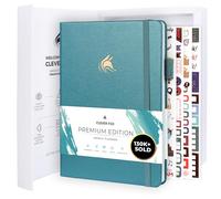 Clever Fox Planificateur Edition Premium - Agenda Hebdomadaire et Mensuel - Augmenter la Productivité et Atteindre vos Objectifs - Organiseur - Non Daté, A5, Dure 1 An - Aigue-marine