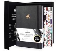 Clever Fox Planificateur Edition Premium - Agenda Hebdomadaire et Mensuel - Augmenter la Productivité et Atteindre vos Objectifs - Organiseur - Non Daté, A5, Dure 1 An - Argent Noir