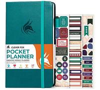 Clever Fox Planificateur hebdomadaire de poche, planificateur mensuel d'objectifs et calendrier pour augmenter la productivité, mini planificateur parfait pour portefeuille, dimensions : 9,4 cm x 17,0