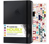Clever Fox Planificateur - Planificateur de vie hebdomadaire et mensuel non daté avec créneaux horaires, carnet de rendez-vous et organiseur quotidien, A5 (noir)