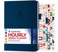 Clever Fox Planificateur - Planificateur de vie hebdomadaire et mensuel non daté avec fentes horaires, carnet de rendez-vous et organiseur quotidien, A5 (bleu foncé)
