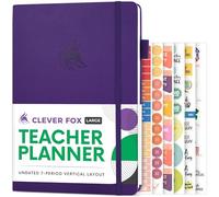 Clever Fox Planificateur pour enseignant - Planificateur année scolaire avec calendriers et plans de cours - Livre de plans pour enseignant pour salle de classe et école à domicile - Non daté, 18 x 25