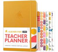 Clever Fox Planificateur pour enseignant - Planificateur année scolaire avec calendriers et plans de cours - Livre de plans pour enseignant pour salle de classe et école à domicile - Non daté, 18 x 25