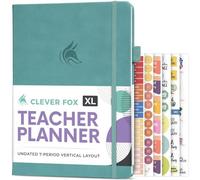 Clever Fox Planificateur pour enseignants - Planificateur annuel scolaire avec calendriers et plans de cours - Livre pour organisation de salle de t d'école à domicile, A4 (turquoise)