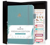Clever Fox Planner Daily Premium - Planificateur quotidien non daté avec horaire, organiseur personnel, journal de productivité, 6 mois, aigue-marine
