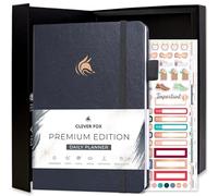 Clever Fox Planner Daily Premium - Planificateur quotidien non daté avec horaire, organiseur personnel, journal de productivité, 6 mois (noir argenté)