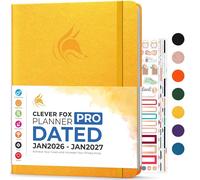 Clever Fox Planner PRO 2020 - Agenda hebdomadaire et mensuel daté (jaune ambre (juillet 2021 à juillet 2022), A4 (2,6 x 11 cm)
