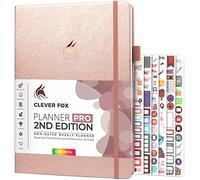 Clever Fox Planner Pro 2e édition - Agenda hebdomadaire non daté pour les tâches et la gestion du temps - Organiseur de vie avec liste de choses à faire, 21,5 x 28 cm (or rose)