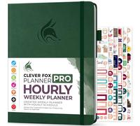 Clever Fox Planner Pro Planificateur de vie hebdomadaire et mensuel non daté avec créneaux horaires, carnet de rendez-vous et organiseur quotidien, A4 (vert forêt)