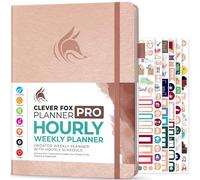 Clever Fox Planner Pro Planificateur de vie hebdomadaire et mensuel non daté avec créneaux horaires, carnet de rendez-vous et organiseur quotidien, A4 (or rose)
