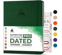 Clever Fox Planner Pro Planificateur de vie hebdomadaire et mensuel pour être productif, gérer le temps et atteindre vos objectifs, journal de gratitude, format A4 (vert forêt)