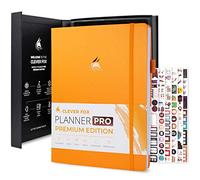 Clever Fox Planner Pro Premium - Luxueux planificateur hebdomadaire et mensuel avec organisateur de budget pour la productivité et les objectifs, non daté, A4 (jaune ambré)