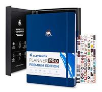 Clever Fox Planner Pro Premium - Luxueux planificateur hebdomadaire et mensuel avec organisateur de budget pour la productivité et les objectifs, non daté, A4 (bleu marine)