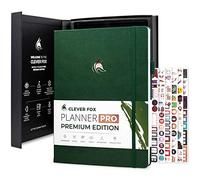 Clever Fox Planner Pro Premium - Luxueux planificateur hebdomadaire et mensuel avec organisateur de budget pour la productivité et les objectifs, non daté, A4 (vert forêt)