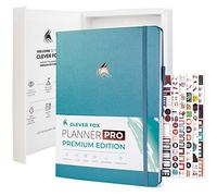Clever Fox Planning Pro Premium Edition - Luxueux planificateur hebdomadaire et mensuel + planificateur de budget pour la productivité et atteindre des objectifs, non daté (aigue-marine, A4 (21,6 x 27,9 cm)