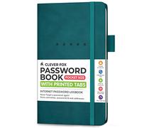 Clever Fox Poche pour carnet de mots de passe - Petit organiseur d'adresses Internet et mot de passe - Ordinateur et site Web - Carnet de connexion pour ordinateur et site Web (bleu sarcelle foncé)