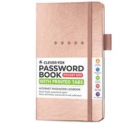 Clever Fox Poche pour carnet de mots de passe - Petit organiseur d'adresses Internet et mot de passe - Ordinateur et site Web (Or rose)