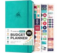 Clever Fox Poche pour planificateur budgétaire - Mini carnet de suivi des dépenses - Organiseur de budget mensuel, carnet de bord financier et livre de comptes, petit (aigue-marine)