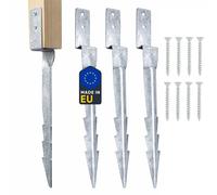 Clever Leon Ancrage Balançoire 43 cm Lot de 4 Galvanisé avec Vis Ancre Balançoire Piquet Fixation Sol pour Portique Bois Aire de Jeux Cabane Pergola Enfant Jardin