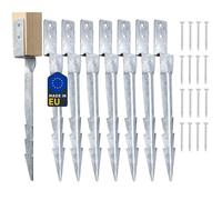 Clever Leon Ancrage Balançoire 43 cm Lot de 8 Galvanisé avec Vis Ancre Balançoire Piquet Fixation Sol pour Portique Bois Aire de Jeux Cabane Pergola Enfant Jardin