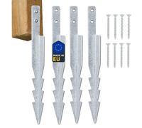 Clever Leon Ancrage Balançoire et Aire de Jeux - Kit 4 Ancrages Sol 44,5 cm Acier Galvanisé S355 avec Vis - Ancrage Portique Balançoire, Fixation Sol Jardin pour Tour de Jeux, Cabane Enfant