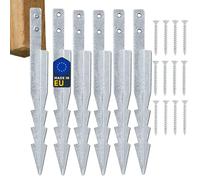 Clever Leon Ancrage Balançoire et Aire de Jeux - Kit 6 Ancrages Sol 44,5 cm Acier Galvanisé S355 avec Vis - Ancrage Portique Balançoire, Fixation Sol Jardin pour Tour de Jeux, Cabane Enfant