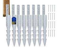 Clever Leon Ancrage Balançoire et Aire de Jeux - Kit 8 Ancrages Sol 44,5 cm Acier Galvanisé S355 avec Vis - Ancrage Portique Balançoire, Fixation Sol Jardin pour Tour de Jeux, Cabane Enfant