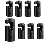 Clever Leon Embout de Trampoline pour Filet avec Anneau Type G - Capuchon de Poteau 25mm - Stable et Résistant aux UV - Montage Rapide - Accessoires pour Trampoline 8-15ft - Noir 8 Pièces