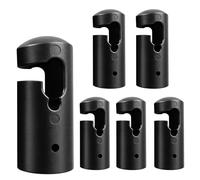 Clever Leon Embout de Trampoline pour Filet avec Anneau Type G - Capuchon de Poteau 25mm - Stable et Résistant aux UV - Montage Rapide - Accessoires pour Trampoline 8-15ft - Noir 6 Pièces