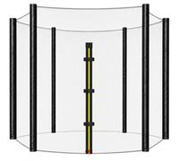 Clever Leon Filet de Remplacement pour Trampoline 244 cm 8FT, Filet de sécurité extérieur Compatible 240 244 252 cm, 6 poteaux, Hauteur 180 cm, Fermeture éclair, résistant UV