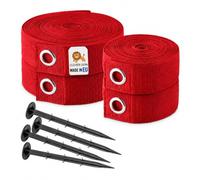 Clever Leon Lignes Terrain Volley 6x12 m Kit Marquage Terrain 25 mm avec 4 piquets Marquage Exterieur pour Volley Plage Badminton Tennis Accessoire Sport