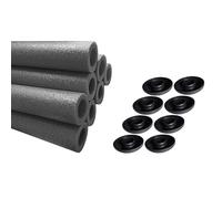 Clever Leon Mousse De Protection pour Trampoline pour 8 Poteaux De Trampoline Accessoires De Rechange 180 cm 8 pcs Gris