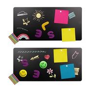 Clever Leon Tableau Magnétique Noir Lot De 2 Tableau Effaçable Pour Mémo Plannings De Repas Notes Aimants 40 x 19 cm 2 Pièces