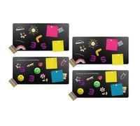 Clever Leon Tableau Magnétique Noir Lot De 2 Tableau Effaçable Pour Mémo Plannings De Repas Notes Aimants 40 x 19 cm 4 Pièces