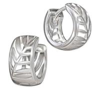 CLEVER SCHMUCK Boucles d'oreilles créoles en argent sterling 925 avec motif floral Ø 14 mm pour femme dans un étui crème