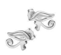 CLEVER SCHMUCK Boucles d'oreilles œil d'Horus en argent sterling 925 brillant 8 x 11 mm pour homme et femme dans un étui à bijoux, Métal
