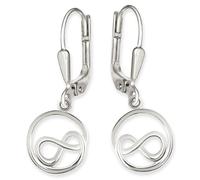 CLEVER SCHMUCK Boucles d'oreilles infinies pour femme - 27 mm - En forme de cercle moderne - Argent 925 - Cadeau pour femme - Dans un étui - Crème
