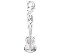 CLEVER SCHMUCK Pendentif en argent sterling 925 brillant en forme de petite guitare classique 19 x 8 mm dans un étui à bijoux