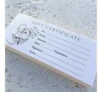 CLEVER SIGNS Lot de 100 certificats cadeaux vierges - Idéal pour les petites entreprises, les restaurants, les spas, le maquillage, les salons de beauté, les mariages, les vacances, Noël, les