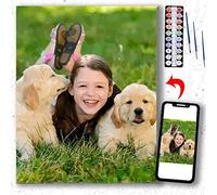 CleverFine Peinture Personnalisée par Numéros pour Adultes Kits,Bricolage Portraits Votre Propre Photo (40cm*50cm Pas de cadre)