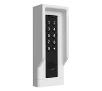 Cleverstation Support mural - compatible avec Nuki Keypad 2 serrure connectée avec empreinte digitale, support clavier à empreintes, support serrure intelligente (Blanc, Avec auvent)