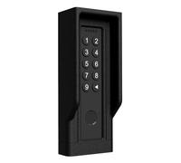 Cleverstation Support mural - compatible avec Nuki Keypad 2 serrure connectée avec empreinte digitale, support clavier à empreintes, support serrure intelligente (Noir, Avec auvent)