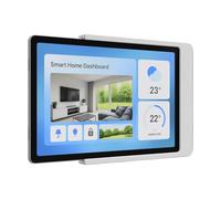 Cleverstation Support Mural Tablette pour iPad 10 & 11 Génération (10,9/11 Pouces) - Fixation Ultra-Plate & sur Mesure pour Écran Domotique & Tableau de Bord - Passe-Câble Intégré - Blanc