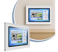 Cleverstation Support Mural Tablette pour iPad 7/8 / 9 Génération (10,2 Pouces) - Cadre Design & Esthétique pour Domotique - Montage Fixe & Finition Premium - Blanc