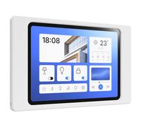 Cleverstation Support Mural Tablette pour iPad Mini 4/5 gén (7,9 Pouces, 2015/2019) - Cadre Fin et sur Mesure pour Écran Domotique et Tableau de Bord - Montage Fixe avec Passe-Câble - Blanc