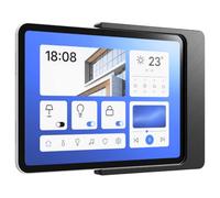 Cleverstation Support Mural Tablette pour iPad Mini 6/7 gén (8,3 Pouces, 2021/2024) - Fixation Ultra-Plate et sur Mesure pour Écran Domotique et Tableau de Bord - Passe-Câble Intégré - Noir