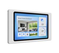 Cleverstation Support Mural Tablette pour Samsung Galaxy Tab A7 Lite (8,7 Pouces) - Cadre Fin & sur Mesure pour Écran Domotique & Tableau de Bord - Montage Fixe avec Passe-Câble - Blanc