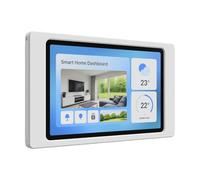 Cleverstation Support Mural Tablette pour Samsung Galaxy Tab A8 (10,5 Pouces) - Cadre Fin & sur Mesure pour Écran Domotique & Tableau de Bord - Montage Fixe avec Passe-Câble - Blanc